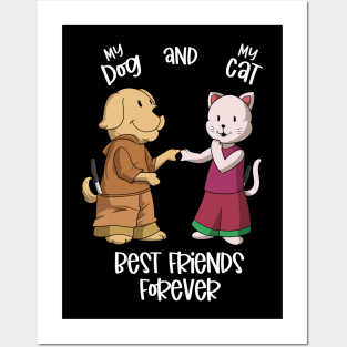 My pets love each other - dog and cat Posters and Art